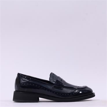 Marco Moreo Maura Wingtip Slip On Loafer - Black Combi